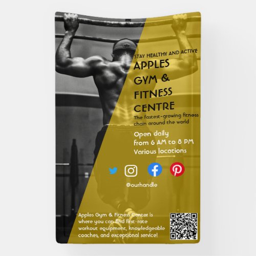 black and yellow Photo gym personal trainer fit Fl Banner