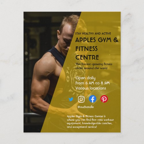 black and yellow Photo gym personal trainer fit Fl Flyer