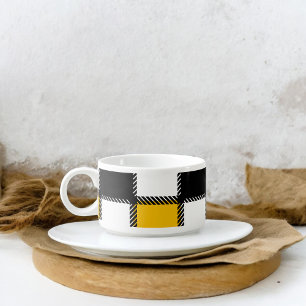 Black and Yellow Plaid Check Bowl