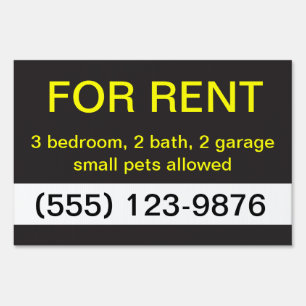Black and Yellow Real Estate Custom Yard Sign