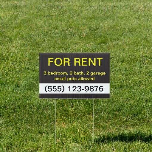 Black and Yellow Real Estate Custom Yard Sign Zazzle