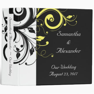Black and Yellow Reverse Swirl Binder