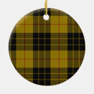Black and Yellow Scottish Clan MacLeod Tartan Ceramic Ornament
