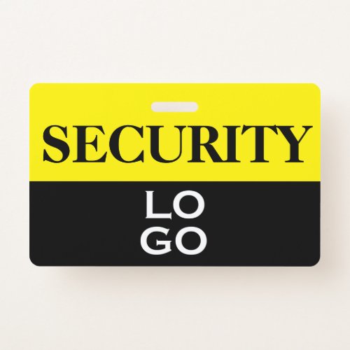 Black and Yellow Security with Custom Logo ID Badge