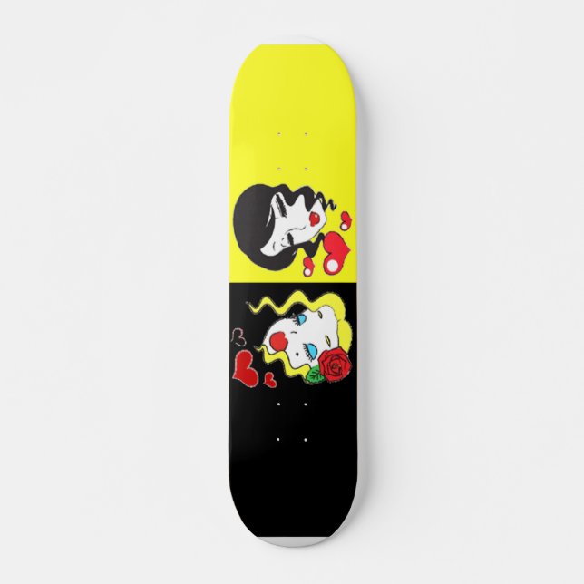 Black and Yellow Skateboard Deck (Front)