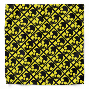 Black and yellow skull custom modern artistic bandana