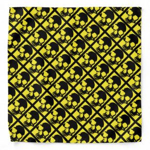 Black and yellow skull custom modern artistic bandana