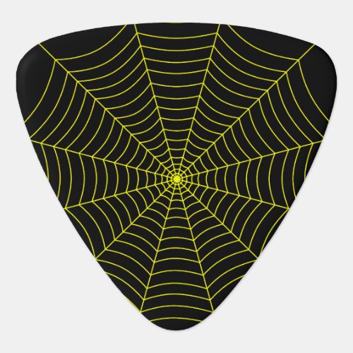 Black and yellow spider web Halloween pattern Guitar Pick