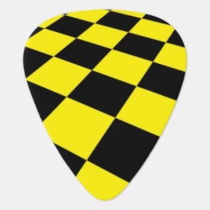Black and Yellow Square Design Guitar Pick