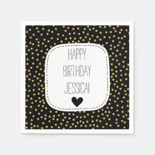 Black and Yellow Stars Napkins