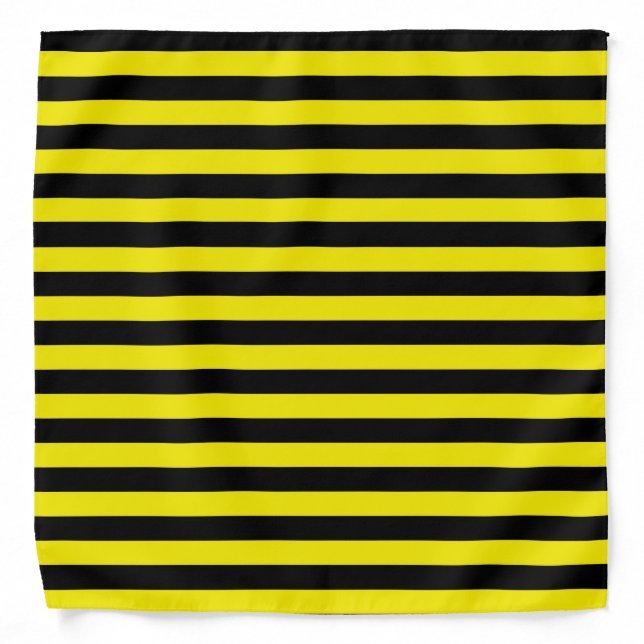Black and Yellow Stripes Bandana (Front)