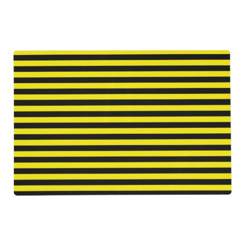 Black and Yellow Stripes Laminated Placemat