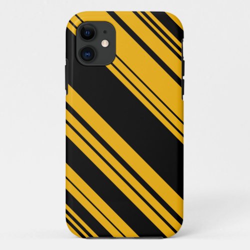 Black and Yellow Stripes Pattern iPhone 11 Case