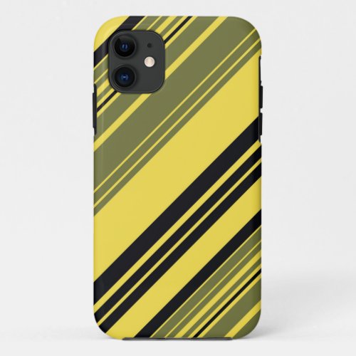 Black and Yellow Stripes Pattern Seamless iPhone 11 Case