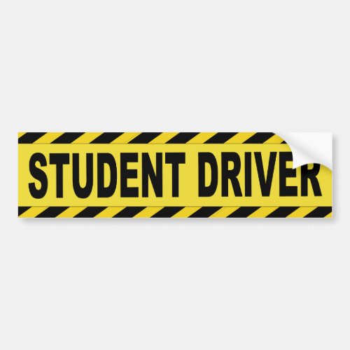 Black and Yellow Student Driver Bumper Sticker