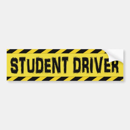 Black and Yellow Student Driver Bumper Sticker