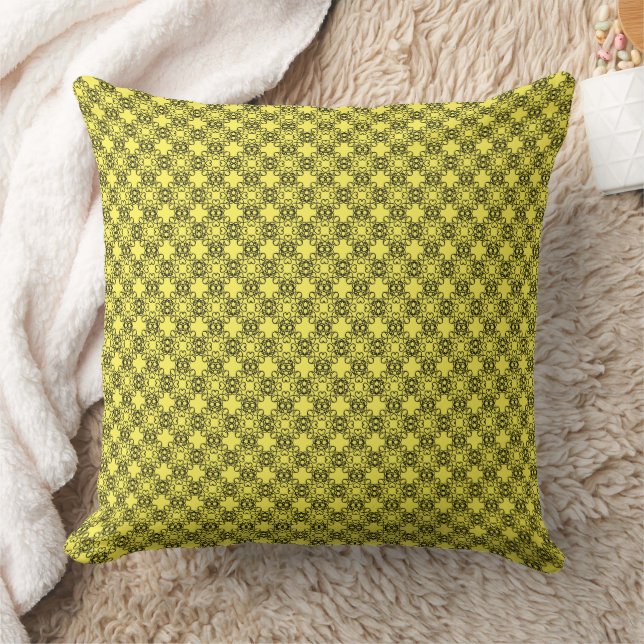 Black And Yellow Throw Pillow (Blanket)
