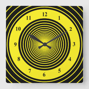 Black and Yellow Wall Clock - Custom Colors