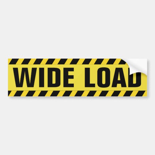 Black and Yellow Wide Load Bumper Sticker
