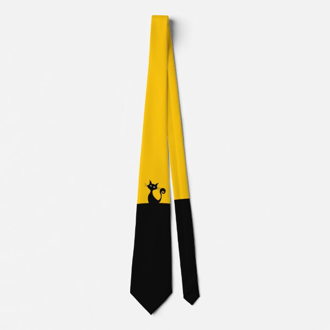 Black and Yellow with Cat Neck Tie (Front)