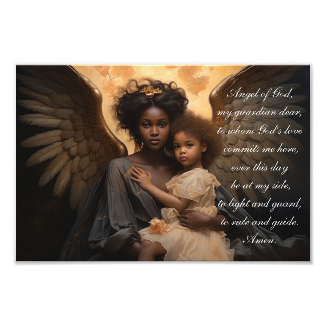 Black Angel Angele Dei In English Photo Print (Front)