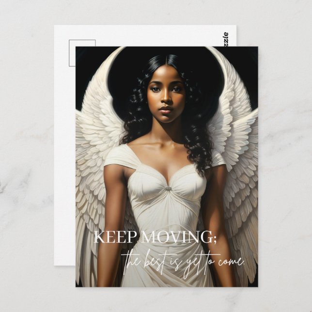 Black Angel Art Inspirational Postcard (Front/Back)