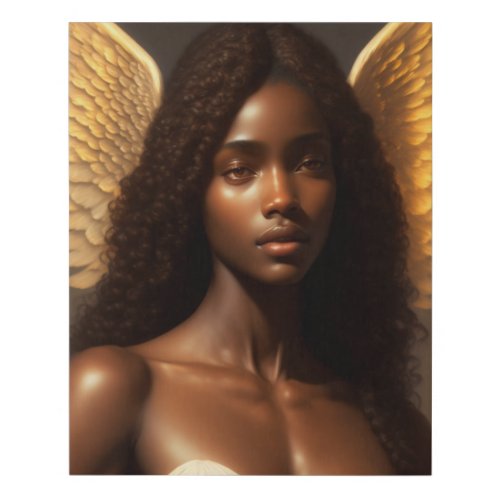 Black Angel Artwork _ Ethereal Angelcore Aesthetic Faux Canvas Print