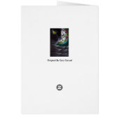 BLACK ANGEL CAT - STAINED GLASS WINDOW 4 Card (Back)