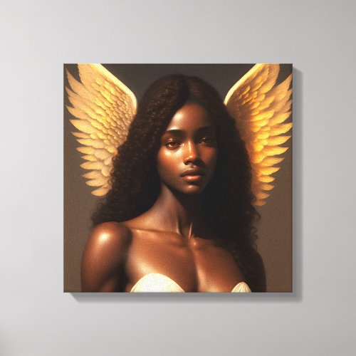 Black Angel Ethereal Angelcore Art Canvas Print