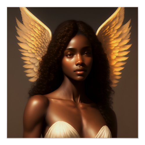 Black Angel Ethereal Angelcore Art Poster