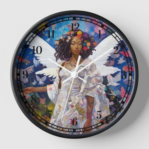 Black Angel Fantasy Art Clock