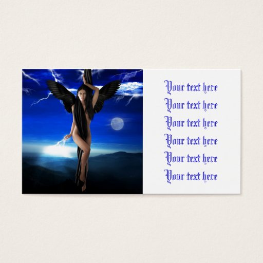 Customizable Black angel, gothic beauty art by healing love business cards