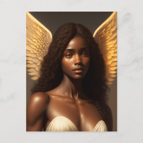 Black Angel Melanin Angelcore Art Postcard