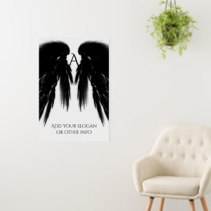 BLACK ANGEL WINGS Monogram Foam Board