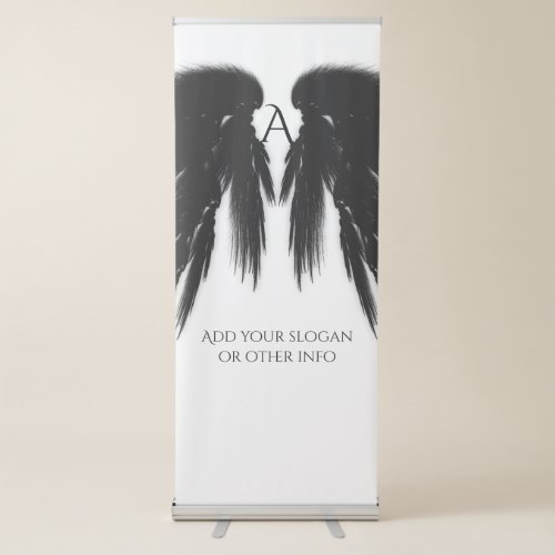 BLACK ANGEL WINGS Monogram Retractable Banner