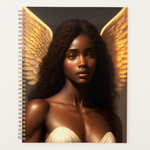 Black Angel Woman Angelcore Art Planner