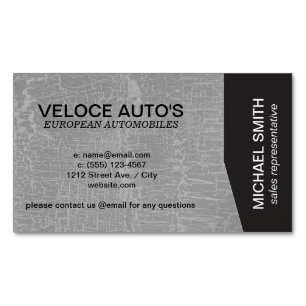 Black Angle / Gray Marbled Business Card Magnet