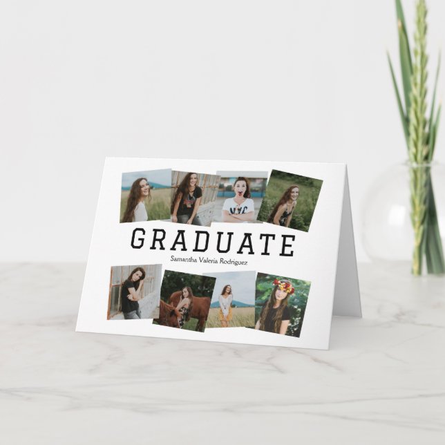 Black Angled Eight-Photo Grad Invitation (Front)