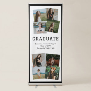 Black Angled Eight-Photo Graduation Retractable Banner