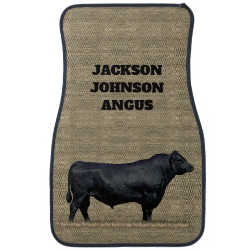 Black Angus Bull Car Floor Mat