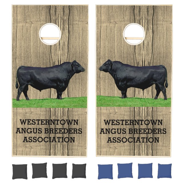 Black Angus Bull Cornhole Set (Set)