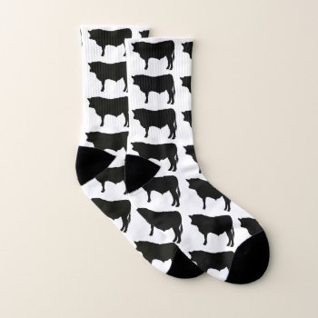 Black Angus Bull Pattern Socks by DakotaInspired at Zazzle