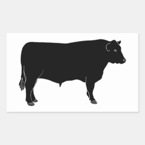 Black Angus Bull Rectangular Sticker