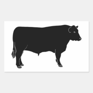 Black Angus Bull Rectangular Sticker