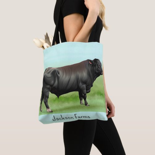 Black Angus Bull Winter Tote Bag