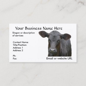 Black Angus Calf Business Card by RedneckHillbillies at Zazzle