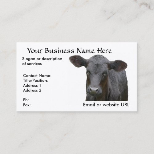 Black Angus Calf Business Card