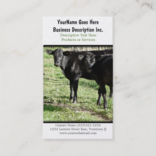 Black Angus Cattle Ranch Business Card