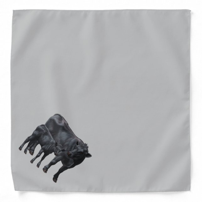 Black Angus Cow & Cute Calf Bandana (Front)