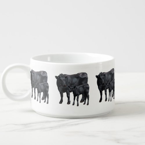 Black Angus Cow  Cute Calf Bowl